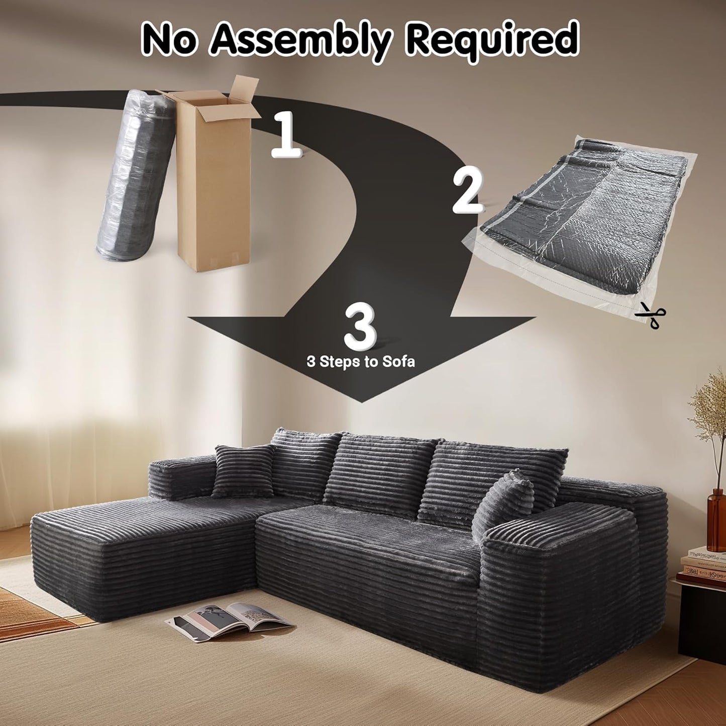 💥Last Day $33.99! 🔥2025 Minimalist L-Shape Couch