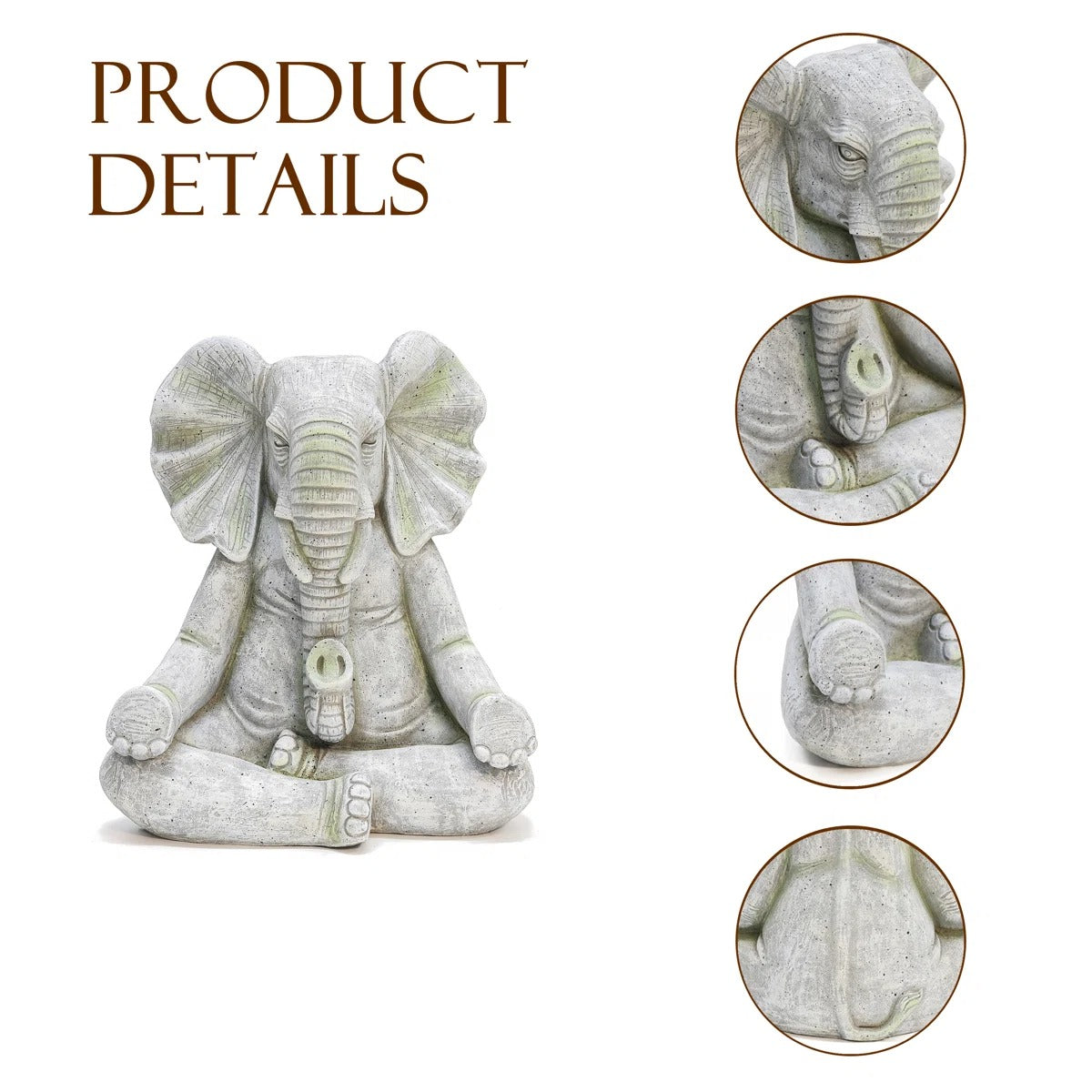 Lach Elephant Magnesium Oxide Garden Statue
