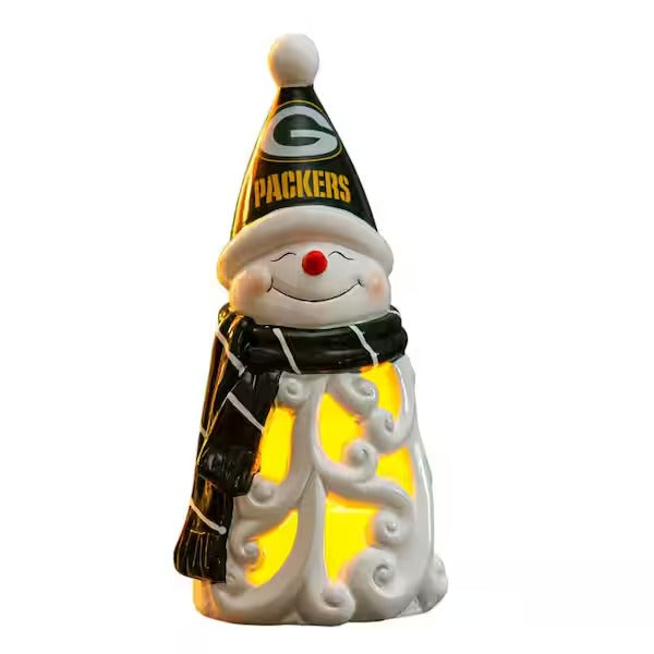 LED Snowman Garden Statuary with NFL Team Logo
